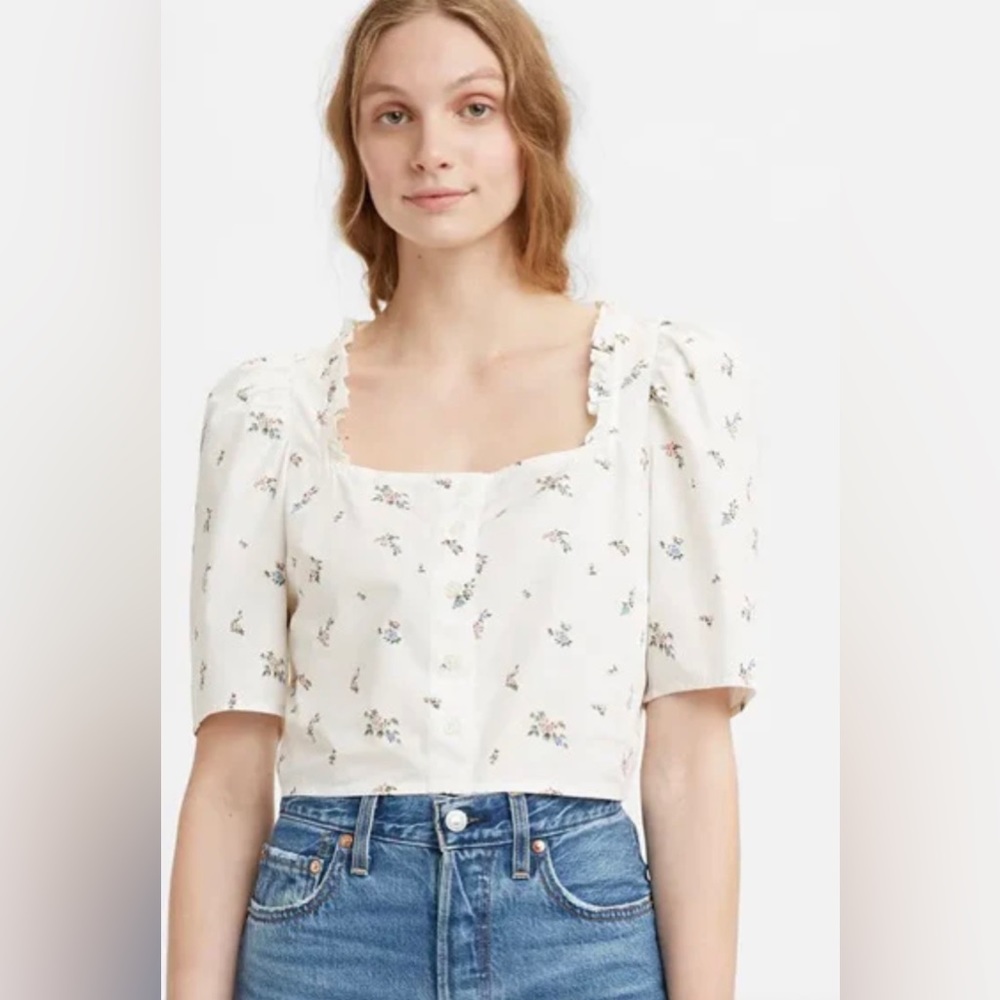Levi’s Short Sleeve Blouse Floral Top- XL